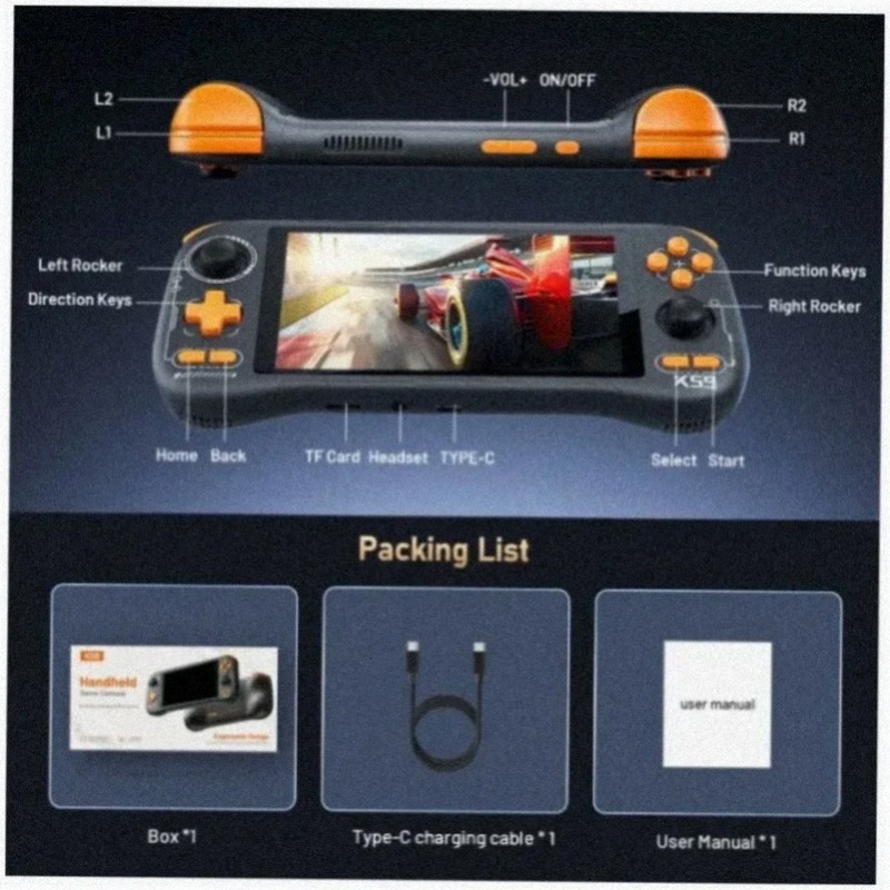 킨한크 K59 휴대용 게임 콘솔, 안드로이드 14, 5 - Gaming Console Under 5000 리뷰 및 가격